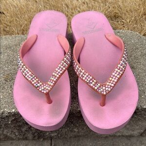 Pink Rhinestone Flip Flops